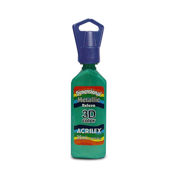 Tinta Dimensional Relevo Metálica 35ml Verde Folha