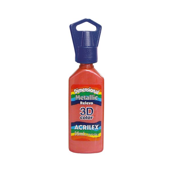 Tinta Dimensional Relevo Metálica 35ml Vermelho