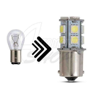 Lâmpada Um Polo P21W de 13 Leds super branco Unidade