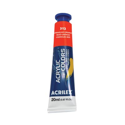 Tinta Acrílica Acrylic Colors 20ml Vermelho de Cádmio