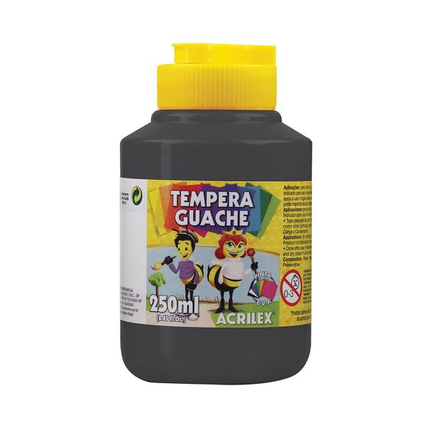Tinta Guache Acrilex Preto 250ml