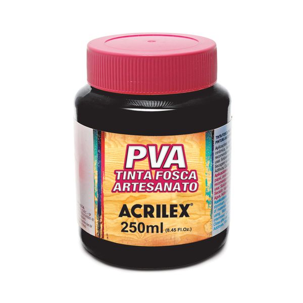 Tinta Pva Fosca para Artesanato 250ml Preto