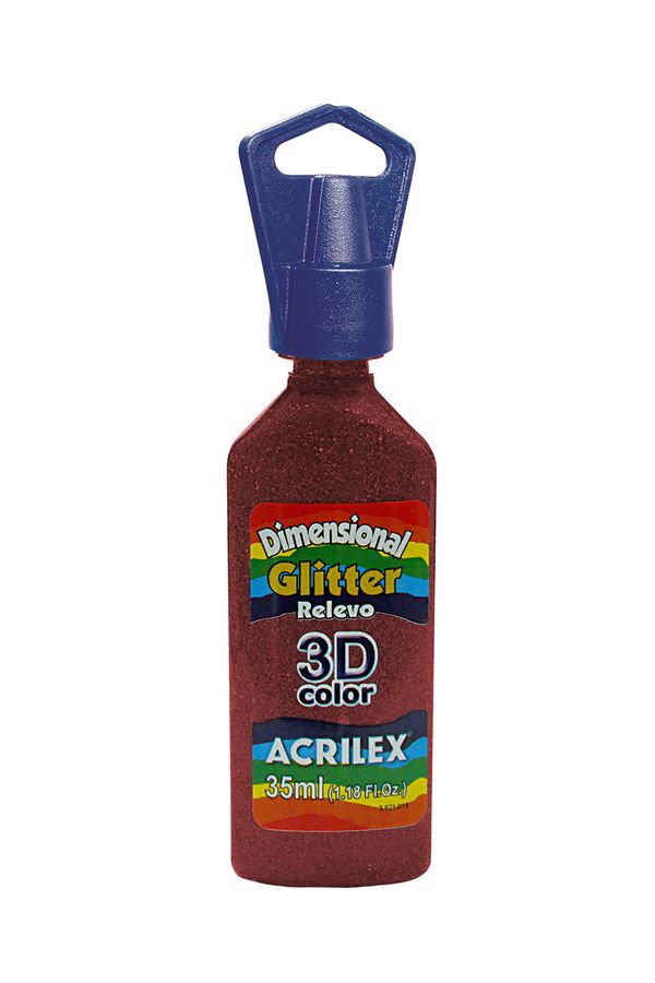 Tinta Dimensional Relevo com Glitter 35ml Vermelho