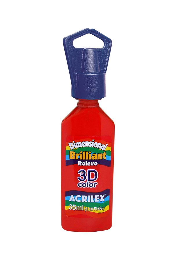 Tinta Dimensional Relevo Brilhante 35ml Vermelho Fogo