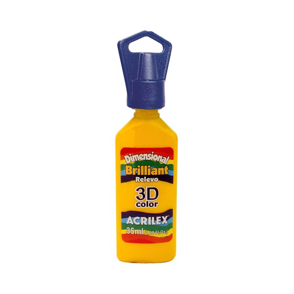 Tinta Dimensional Relevo com Glitter 35ml Amarelo Ouro