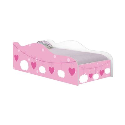 Mini Cama Infantil 157,5x72,5cm com Proteção Lateral Personagens Nuvem Menina K02 - D'Rossi