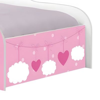 Mini Cama Infantil 157,5x72,5cm com Proteção Lateral Personagens Nuvem Menina K02 - D'Rossi