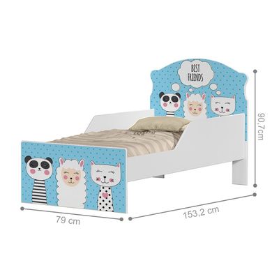 Mini Cama Infantil 153,2x79cm com Proteção Lateral Personagens Amigos K02 - D'Rossi