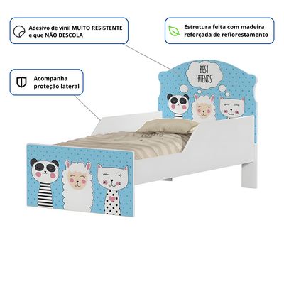 Mini Cama Infantil 153,2x79cm com Proteção Lateral Personagens Amigos K02 - D'Rossi