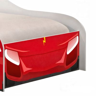 Cama Solteiro Infantil 197x91,5cm para Quarto Personagens Carro Vermelho K02 - D'Rossi
