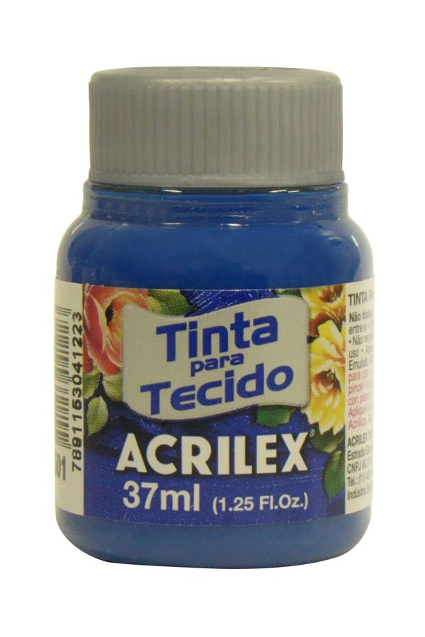 Tinta para Tecido 37ml Azul Turquesa.