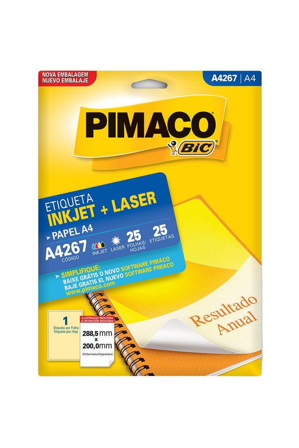 Etiqueta Adesiva Pimaco A4 com 25 Unidades 288,5x200mm