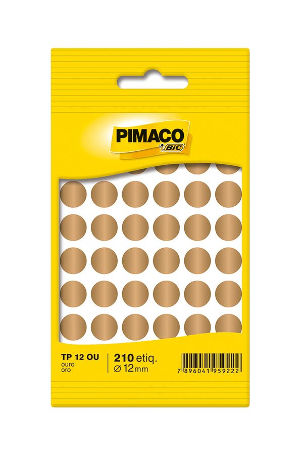 Etiqueta Adesiva Pimaco Circular TP-12 Ouro com 350 Unidades