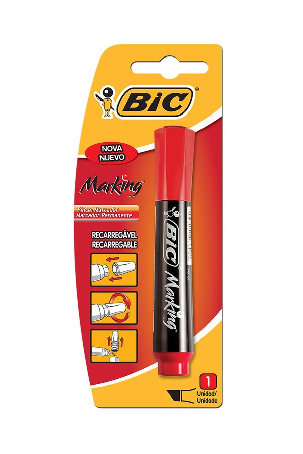 Marcador Permanente Bic Recarregável Vermelho