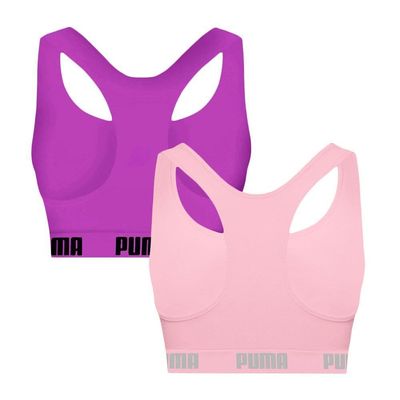 Kit 2 Tops Puma Nadador Sem Costura Feminino P / Rosa e Roxo