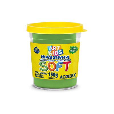 Massa Modelar Acrilex Soft Potinho Base de Amido Vede 150g
