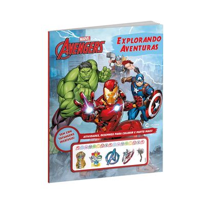 Livro Infantil Culturama Explorando Aventuras Os Vingadores com Tatuagens