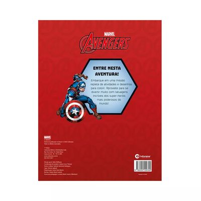 Livro Infantil Culturama Explorando Aventuras Os Vingadores com Tatuagens