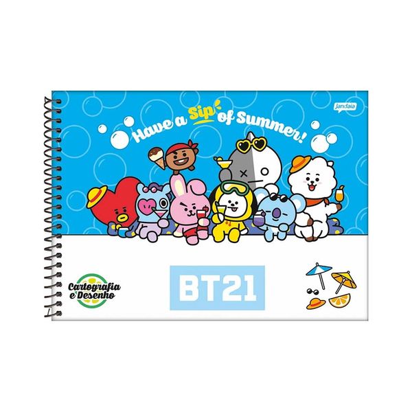 Caderno Cartografia Jandaia Espiral Capa Dura BT21 80 Folhas - Item Sortido