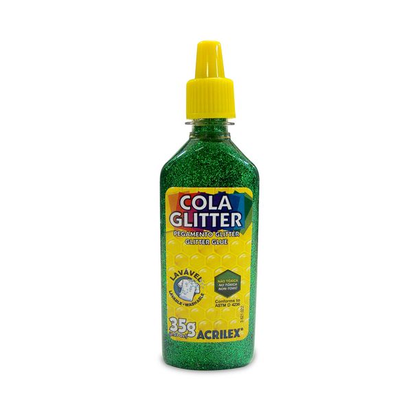Cola Acrilex Gliter Verde 35g