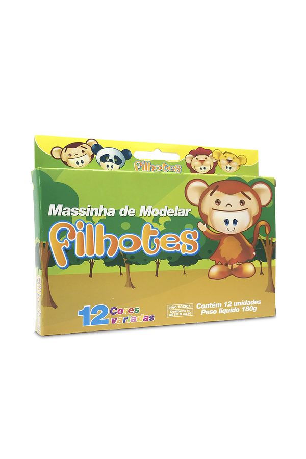 Massa Modelar Acrilex Soft Filhotes com 12 Cores 180g