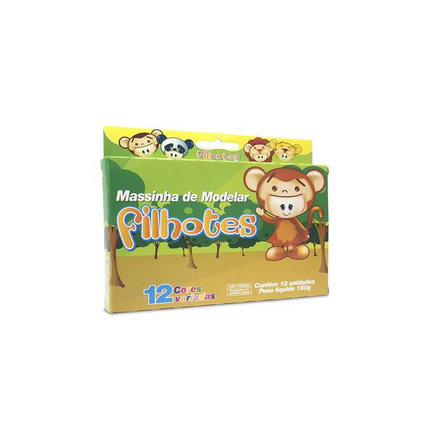 Massa Modelar Acrilex Soft Filhotes com 12 Cores 180g Massa Modelar Acrilex Soft Filhotes com 12 Cores 180g