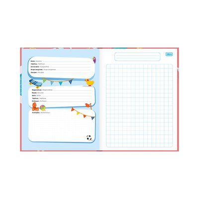Caderno Quadriculado Tilibra 1x1cm Brochura Capa Dura Sapeca 40 Folhas Capas Diversas - Item Sortido