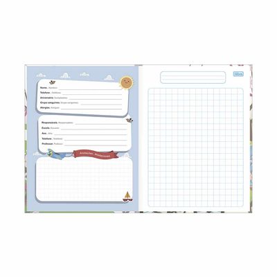 Caderno Quadriculado Tilibra 1x1cm Brochura Capa Dura Sapeca 40 Folhas Capas Diversas - Item Sortido