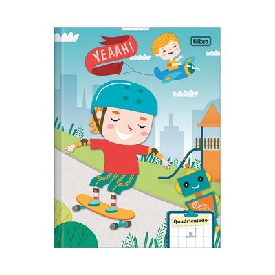 Caderno Quadriculado Tilibra 1x1cm Brochura Capa Dura Sapeca 40 Folhas Capas Diversas - Item Sortido
