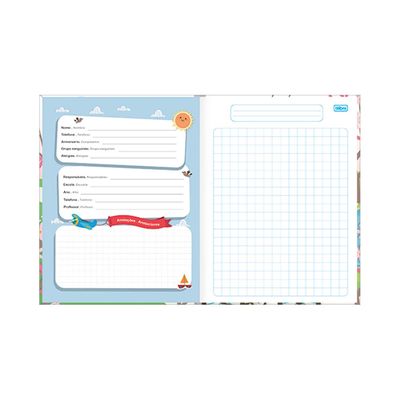 Caderno Quadriculado Tilibra 1x1cm Brochura Capa Dura Sapeca 40 Folhas Capas Diversas - Item Sortido
