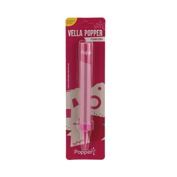 Vela de Aniversário Popper Fontana Rosa Vela de Aniversário Popper Fontana Rosa