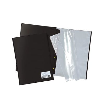 Pasta Catálogo Dac A3 Capa Preta Visor com 04 Colchetes, 30 Envelopes Plásticos Transparentes Médios