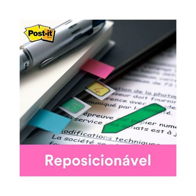 Marcador de Página Adesivo Post It 3M Colorido 05 Blocos de 20 Folhas Cada