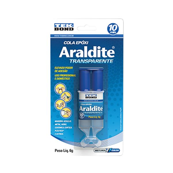 Adesivo Araldite Transparente Seringa Blister 6g Adesivo Araldite Transparente Seringa Blister 6g