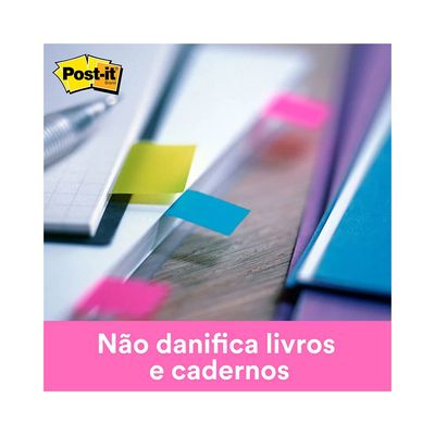 Marcador de Página Adesivo Post It 3M Colorido 05 Blocos de 20 Folhas Cada
