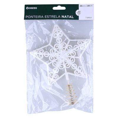 Ponteira Estrela Decor Gliter 15x20cm Cv244265 Cazza