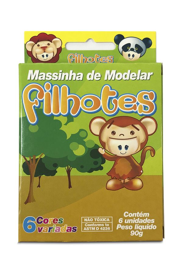 Massa Modelar Acrilex Soft Filhotes com 6 Cores 90g