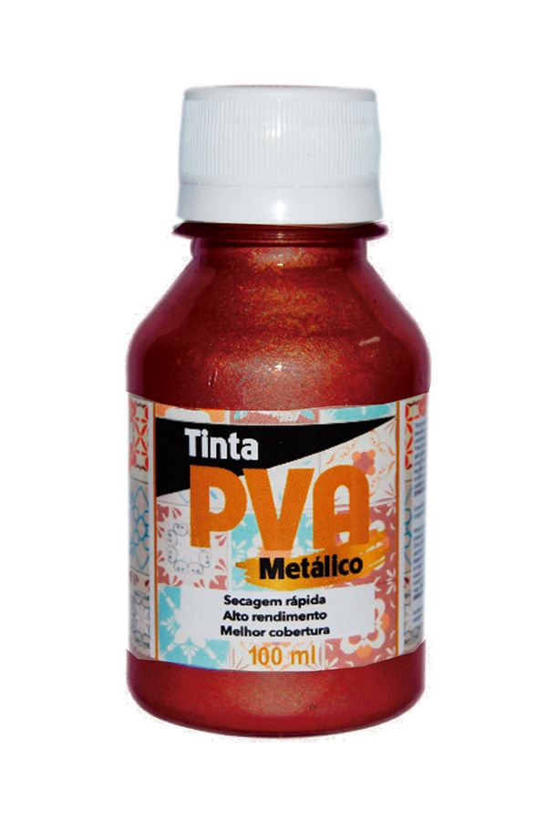 Tinta Pva Glitter Metálica com 100ml Cobre