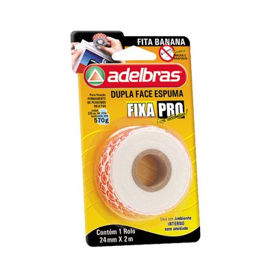 Fita Adesiva Dupla Face Adelbras com Espuma Uso Interno 2mx24mm