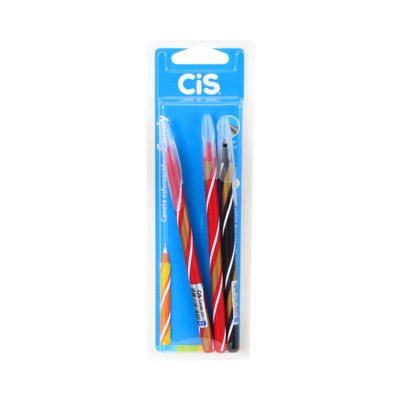 Caneta Esferográfica Cis Candy Listras 0.7mm com 3 Unidades Cores Diversas - Item Sortido