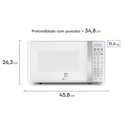 Micro-ondas Electrolux 20L Branco com Função Tira Odor e Descongelar (MTO30) 127V