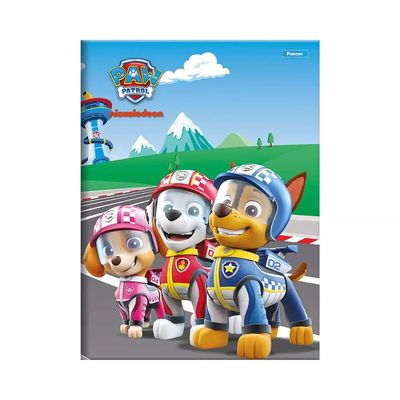 Caderno Foroni Brochura Capa Dura 1/4 Patrulha Canina Azul 96 Folhas Capas Diversas - Item Sortido
