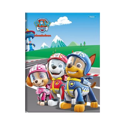 Caderno Foroni Brochura Capa Dura 1/4 Patrulha Canina Azul 96 Folhas Capas Diversas - Item Sortido