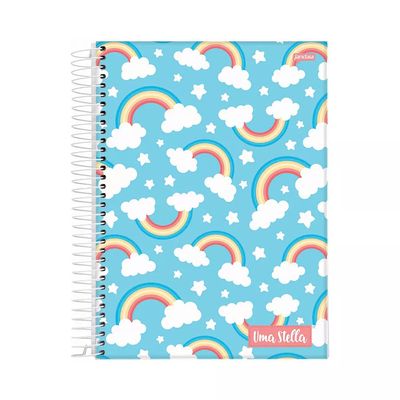 Caderno Universitário Jandaia Espiral Capa Dura Stella 1 Matéria 80 Folhas Capas Diversas