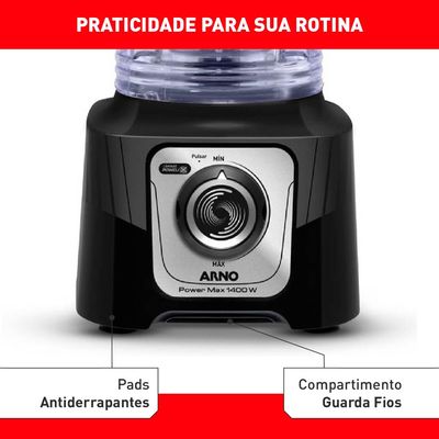 Liquidificador Arno Powermax 1400W Preto LN65 127V
