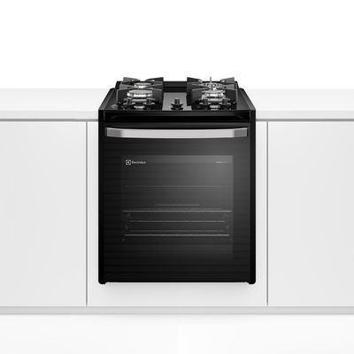 Fogão de Embutir 4 bocas Electrolux Preto Experience Mesa Vidro e VaporBake (FE4BB) Bivolt