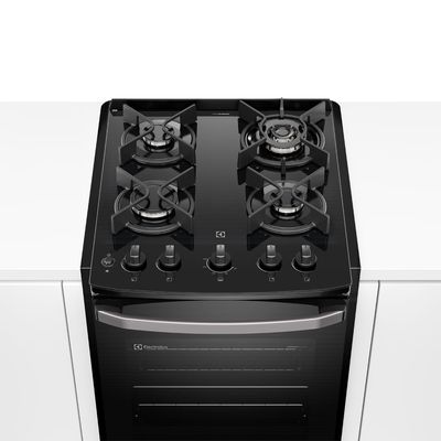 Fogão de Embutir 4 bocas Electrolux Preto Experience Mesa Vidro e VaporBake (FE4BB) Bivolt