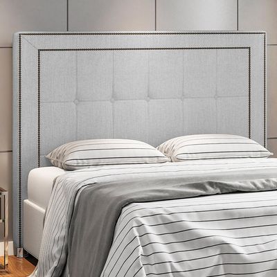 Cabeceira Cama Box Casal 140 cm P05 Atenas Linho Cinza - Lyam Decor
