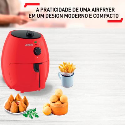 Fritadeira Elétrica Air Fryer Arno Easy Fry EZFV 3,2L Vermelha - 220V