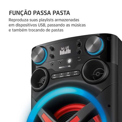Torre de Som Mondial TM-1200, Luzes, Bluetooth, 1200 W RMS, APP